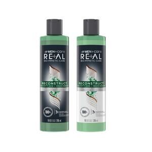 2 Pack Dove Men + Care Real Bio Mimetic RECONSTRUCT Shampoo & Conditioner Set